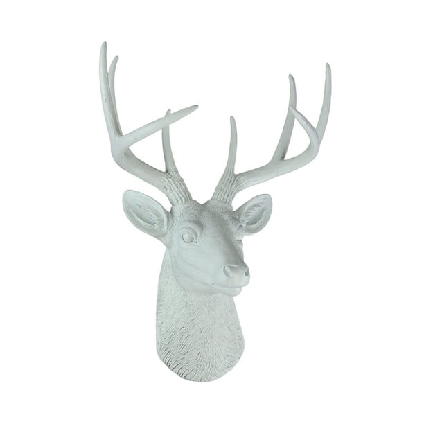 Deer Head Buck Horns Wall Mounted Antler Trophy Faux Taxidermy Sculpture Deer Head Buck Horns Wall Mounted Antler Trophy Faux Taxidermy Sculpture